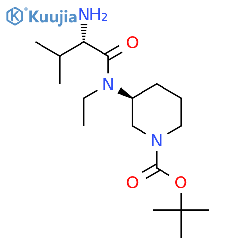 (S)-3-[((S)-2-Amino-3-methyl-butyryl)-ethyl-amino]-piperidine-1-carboxylic acid tert-butyl ester structure