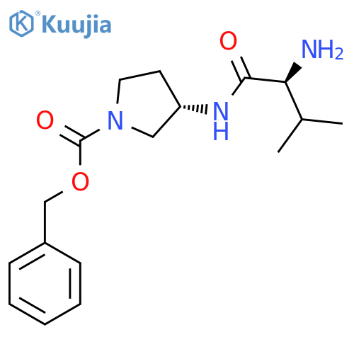 (S)-3-((S)-2-Amino-3-methyl-butyrylamino)-pyrrolidine-1-carboxylic acid benzyl ester structure