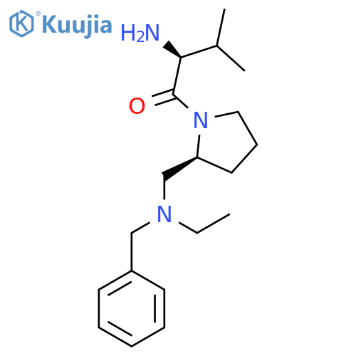 (S)-2-Amino-1-{(S)-2-[(benzyl-ethyl-amino)-methyl]-pyrrolidin-1-yl}-3-methyl-butan-1-one structure