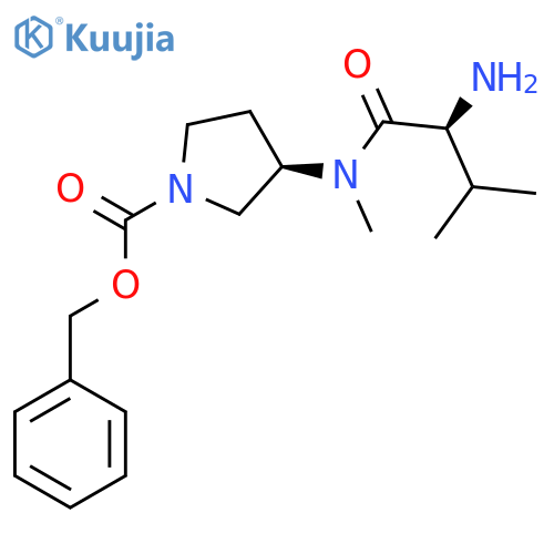 (R)-3-[((S)-2-Amino-3-methyl-butyryl)-methyl-amino]-pyrrolidine-1-carboxylic acid benzyl ester structure