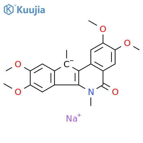 5H-Indeno[1,2-c]isoquinolin-5-one, 6,11-dihydro-2,3,8,9-tetramethoxy-6,11-dimethyl-, ion(1-), sodium (9CI) structure