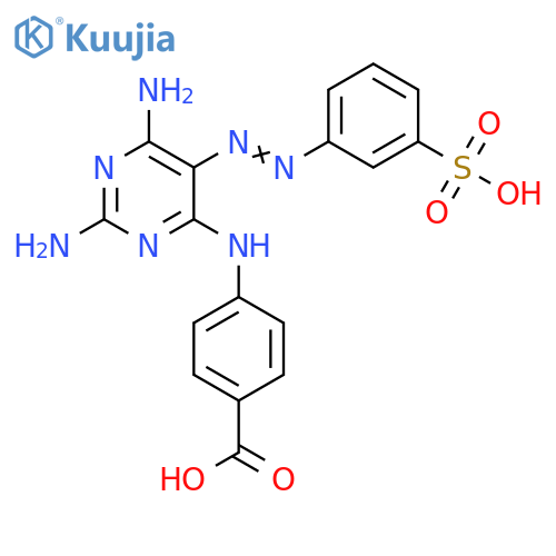 Benzoic acid,4-[[2,6-diamino-5-[(3-sulfophenyl)azo]-4-pyrimidinyl]amino]- structure