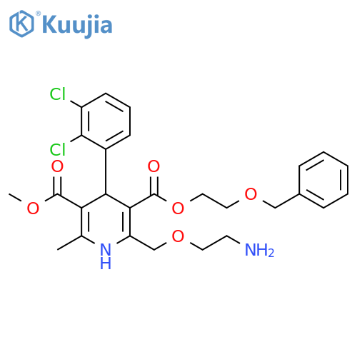 3,5-Pyridinedicarboxylic acid,2-[(2-aminoethoxy)methyl]-4-(2,3-dichlorophenyl)-1,4-dihydro-6-methyl-,5-methyl 3-[2-(phenylmethoxy)ethyl] ester structure