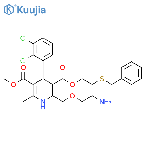3,5-Pyridinedicarboxylic acid, 2-[(2-aminoethoxy)methyl]-4-(2,3-dichlorophenyl)-1,4-dihydro-6-methyl-, 5-methyl 3-[2-[(phenylmethyl)thio]ethyl] ester structure