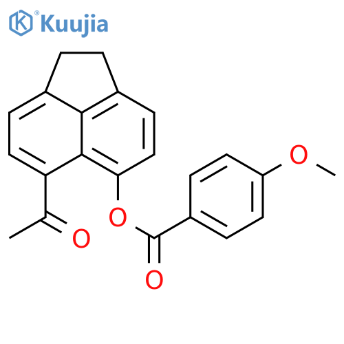 Benzoic acid, 4-methoxy-, 6-acetyl-1,2-dihydro-5-acenaphthylenyl ester structure