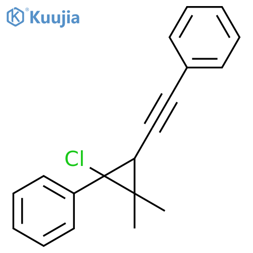 Benzene, [(2-chloro-3,3-dimethyl-2-phenylcyclopropyl)ethynyl]- structure
