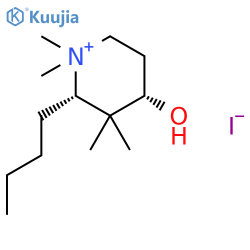 Piperidinium, 2-butyl-4-hydroxy-1,1,3,3-tetramethyl-, iodide, cis-(±)- structure