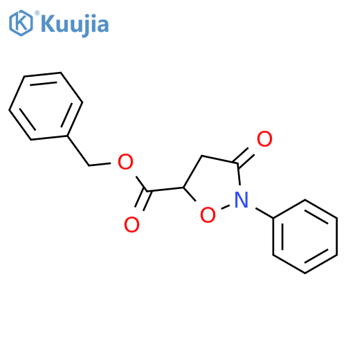 5-Isoxazolidinecarboxylic acid, 3-oxo-2-phenyl-, phenylmethyl ester, (±)- structure