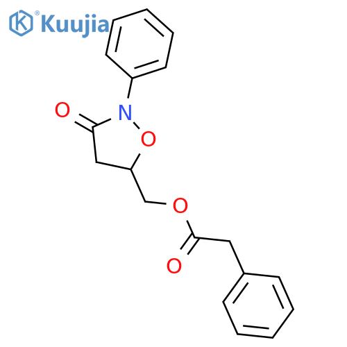 Benzeneacetic acid, (3-oxo-2-phenyl-5-isoxazolidinyl)methyl ester, (±)- structure