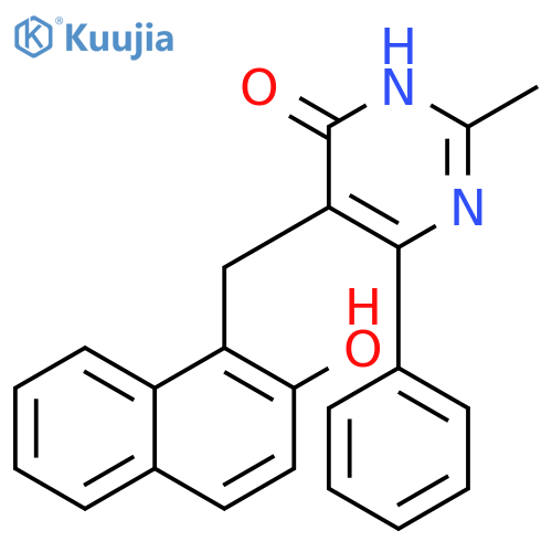 4(3H)-Pyrimidinone,5-[(2-hydroxy-1-naphthalenyl)methyl]-2-methyl-6-phenyl- structure