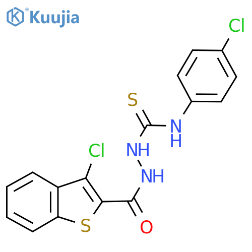 2-[(3-chloro-1-benzothien-2-yl)carbonyl]-N-(4-chlorophenyl)hydrazinecarbothioamide structure
