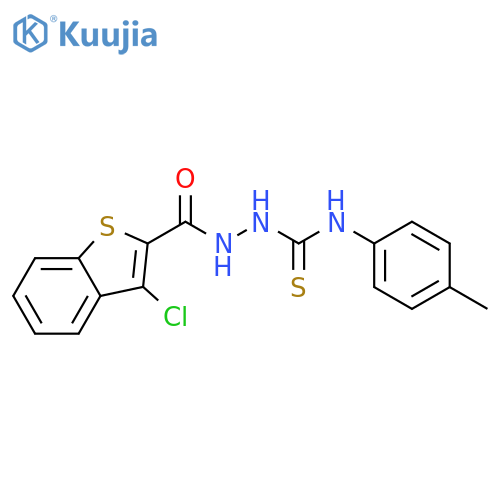 Benzo[b]thiophene-2-carboxylic acid, 3-chloro-, 2-[[(4-methylphenyl)amino]thioxomethyl]hydrazide structure