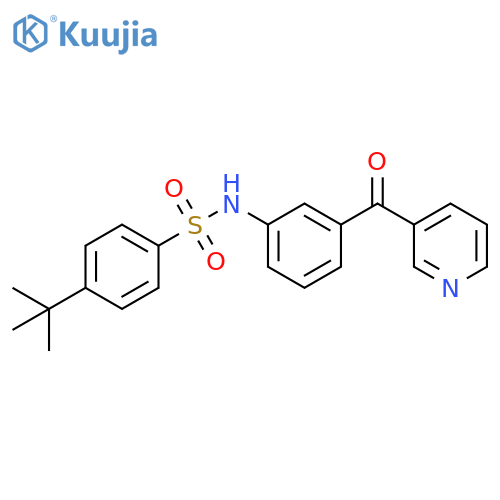 Benzenesulfonamide,4-(1,1-dimethylethyl)-N-[3-(3-pyridinylcarbonyl)phenyl]- structure