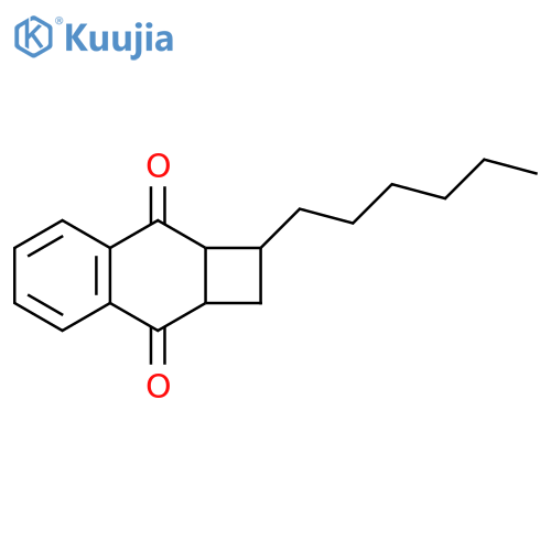 Cyclobuta[b]naphthalene-3,8-dione, 1-hexyl-1,2,2a,8a-tetrahydro- structure