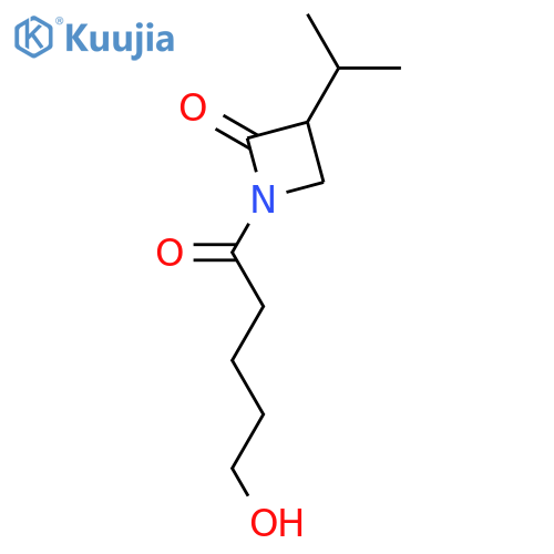 2-Azetidinone, 1-(5-hydroxy-1-oxopentyl)-3-(1-methylethyl)-, (±)- structure