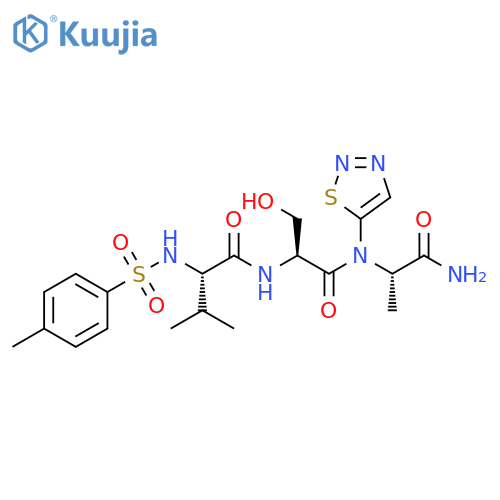 DL-Alaninamide,N-[(4-methylphenyl)sulfonyl]-L-valyl-L-seryl-N-1,2,3-thiadiazol-5-yl- structure