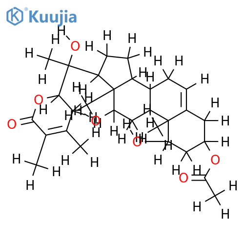 (20R,22R)-3beta-acetoxy-1alpha,12beta,20-trihydroxy-witha-5,24-dienolide structure