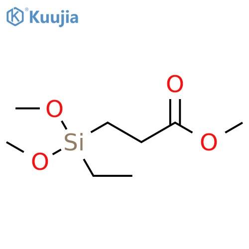 Propanoic acid, 3-(ethyldimethoxysilyl)-, methyl ester structure