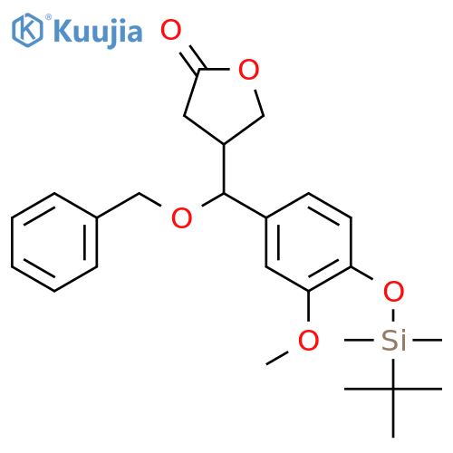 2(3H)-Furanone,4-[[4-[[(1,1-dimethylethyl)dimethylsilyl]oxy]-3-methoxyphenyl](phenylmethoxy)methyl]dihydro- structure
