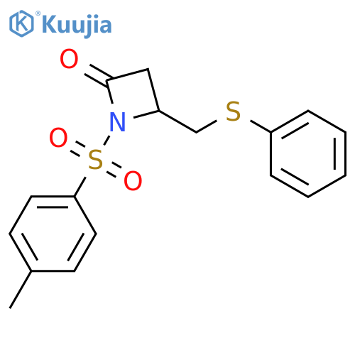 2-Azetidinone, 1-[(4-methylphenyl)sulfonyl]-4-[(phenylthio)methyl]-, (S)- structure