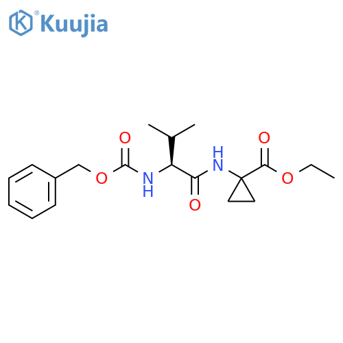 Cyclopropanecarboxylic acid,1-[[3-methyl-1-oxo-2-[[(phenylmethoxy)carbonyl]amino]butyl]amino]-,ethyl ester, (S)- structure