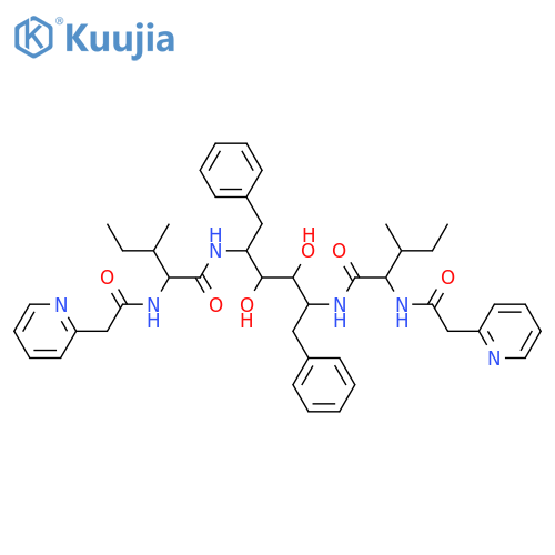 (2S,3S)-N-[(1S,2R,3R,4S)-1-benzyl-2,3-dihydroxy-4-[[(2S,3S)-3-methyl-2-[[2-(2-pyridyl)acetyl]amino]pentanoyl]amino]-5-phenyl-pentyl]-3-methyl-2-[[2-(2-pyridyl)acetyl]amino]pentanamide structure