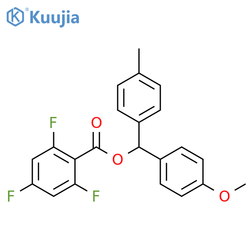 Benzoic acid, 2,4,6-trifluoro-, (4-methoxyphenyl)(4-methylphenyl)methyl ester structure