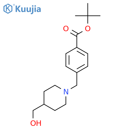 Tert-Butyl 4-((4-(hydroxymethyl)piperidin-1-yl)methyl)benzoate structure