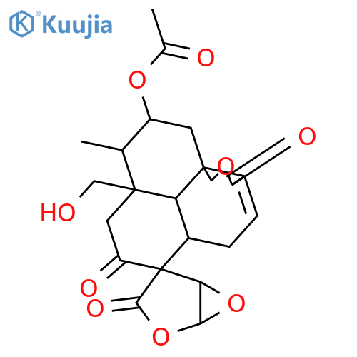 Spiro[2,6-dioxabicyclo[3.1.0]hexane-4,6'-[1H,6H]phenaleno[1,9a-c]furan]-3,3',7'(5'H,8'H)-trione,10'-(acetyloxy)-5'a,8'a,9',10',11',11'b-hexahydro-11'-hydroxy-8'a,9'-dimethyl-,(1R,4S,5S,5'aR,8'aR,9'S,10'S,11'S,11'aR,11'bR)- (9CI) structure