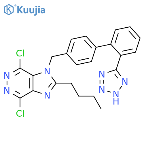1H-Imidazo[4,5-d]pyridazine, 2-butyl-4,7-dichloro-1-[[2'-(2H-tetrazol-5-yl)[1,1'-biphenyl]-4-yl]methyl]- structure