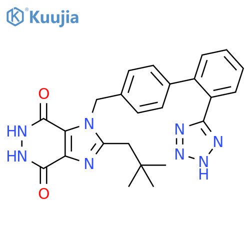 1H-Imidazo[4,5-d]pyridazine-4,7-dione, 2-(2,2-dimethylpropyl)-5,6-dihydro-1-[[2'-(2H-tetrazol-5-yl)[1,1'-biphenyl]-4-yl]methyl]- structure