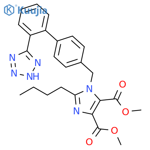 1H-Imidazole-4,5-dicarboxylic acid, 2-butyl-1-[[2'-(2H-tetrazol-5-yl)[1,1'-biphenyl]-4-yl]methyl]-, 4,5-dimethyl ester structure