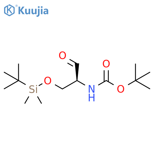 Carbamic acid, [2-[[(1,1-dimethylethyl)dimethylsilyl]oxy]-1-formylethyl]-,1,1-dimethylethyl ester, (S)- structure