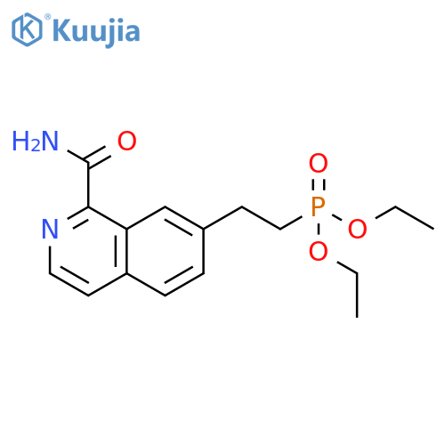 Phosphonic acid, [2-[1-(aminocarbonyl)-7-isoquinolinyl]ethyl]-, diethylester structure