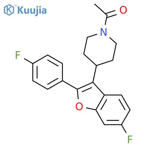 Piperidine, 1-acetyl-4-[6-fluoro-2-(4-fluorophenyl)-3-benzofuranyl]- structure