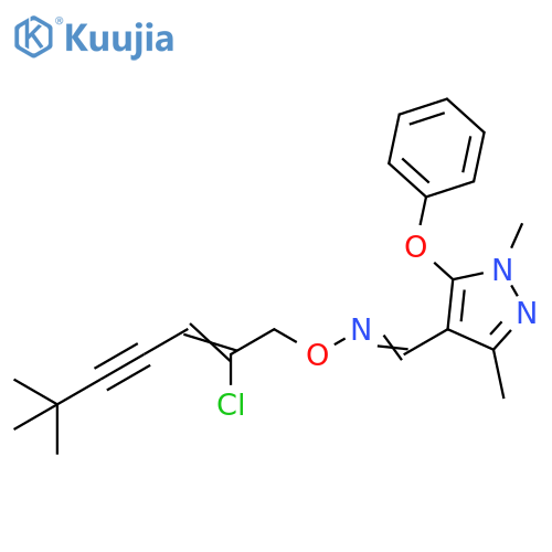 1H-Pyrazole-4-carboxaldehyde, 1,3-dimethyl-5-phenoxy-, O-(2-chloro-6,6-dimethyl-2-hepten-4-yn-1-yl)oxime structure