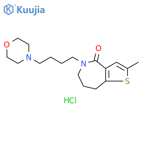 4H-Thieno[3,2-c]azepin-4-one, 5,6,7,8-tetrahydro-2-methyl-5-[4-(4-morpholinyl)butyl]-, hydrochloride (1:1) structure