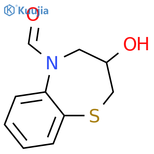 1,5-BENZOTHIAZEPINE-5(2H)-CARBOXALDEHYDE, 3,4-DIHYDRO-3-HYDROXY- structure
