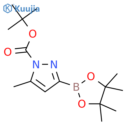 tert-butyl 5-methyl-3-(tetramethyl-1,3,2-dioxaborolan-2-yl)-1H-pyrazole-1-carboxylate structure