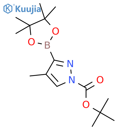 tert-Butyl 4-methyl-3-(4,4,5,5-tetramethyl-1,3,2-dioxaborolan-2-yl)-1H-pyrazole-1-carboxylate structure