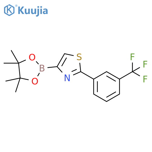 4-(4,4,5,5-tetramethyl-1,3,2-dioxaborolan-2-yl)-2-[3-(trifluoromethyl)phenyl]thiazole structure