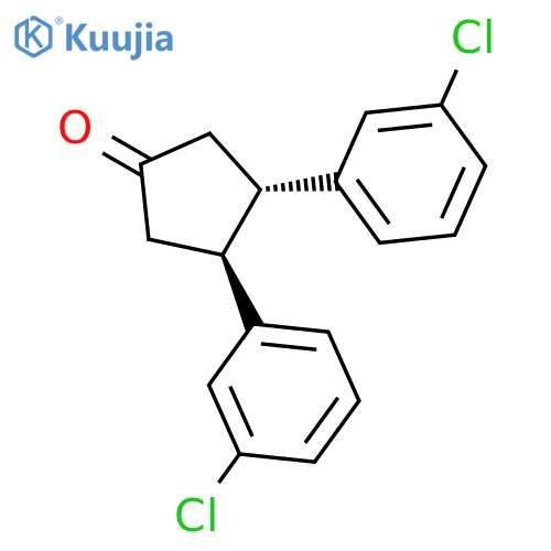 CYCLOPENTANONE, 3,4-BIS(3-CHLOROPHENYL)-, (3S-TRANS)- structure