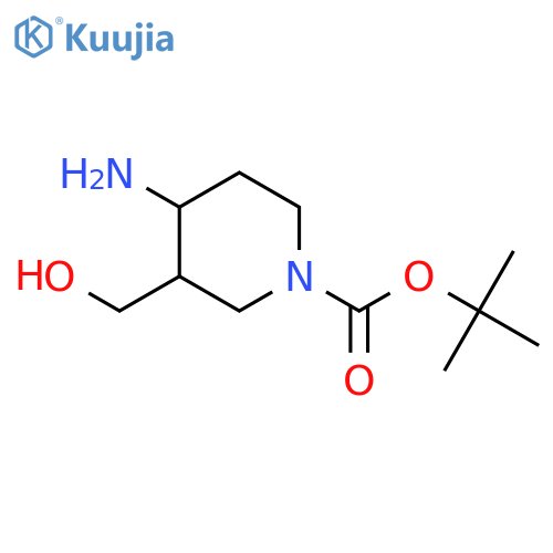 tert-butyl cis-4-amino-3-(hydroxymethyl)piperidine-1-carboxylate structure