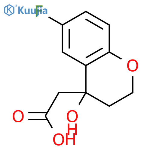 2H-1-Benzopyran-4-acetic acid, 6-fluoro-3,4-dihydro-4-hydroxy-, (±)- structure