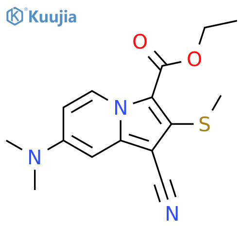 3-Indolizinecarboxylic acid, 1-cyano-7-(dimethylamino)-2-(methylthio)-, ethyl ester structure
