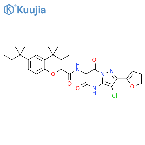 Acetamide,2-[2,4-bis(1,1-dimethylpropyl)phenoxy]-N-[3-chloro-2-(2-furanyl)-4,5,6,7-tetrahydro-5,7-dioxopyrazolo[1,5-a]pyrimidin-6-yl]- structure