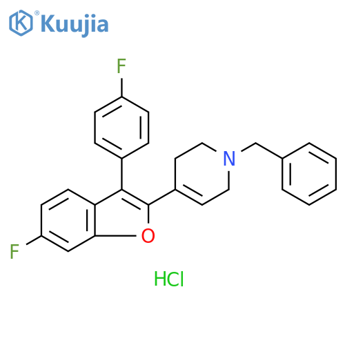 Pyridine, 4-[6-fluoro-3-(4-fluorophenyl)-2-benzofuranyl]-1,2,3,6-tetrahydro-1-(phenylmethyl)-, hydrochloride (1:1) structure