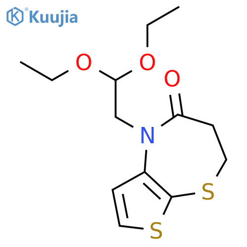 Thieno[2,3-b][1,4]thiazepin-5(4H)-one, 4-(2,2-diethoxyethyl)-6,7-dihydro- structure