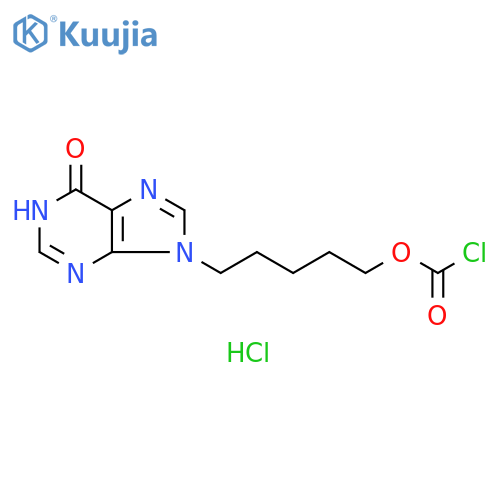 Carbonochloridic acid, 5-(1,6-dihydro-6-oxo-9H-purin-9-yl)pentyl ester, monohydrochloride (9CI) structure