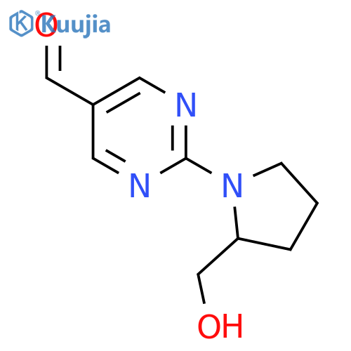 2-[2-(Hydroxymethyl)pyrrolidin-1-yl]pyrimidine-5-carbaldehyde structure